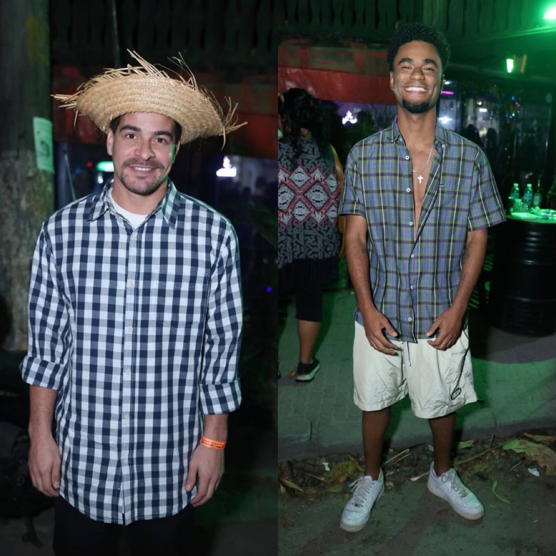 Thiago Martins e Isacque Lopes  na festa junina de 'Família É Tudo'.