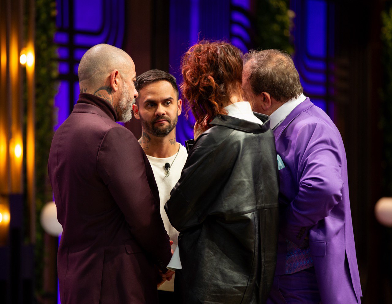 Diego Lozano e jurados do MasterChef Confeitaria.