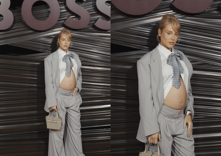 Malu Borges Grávida na Moda Milão