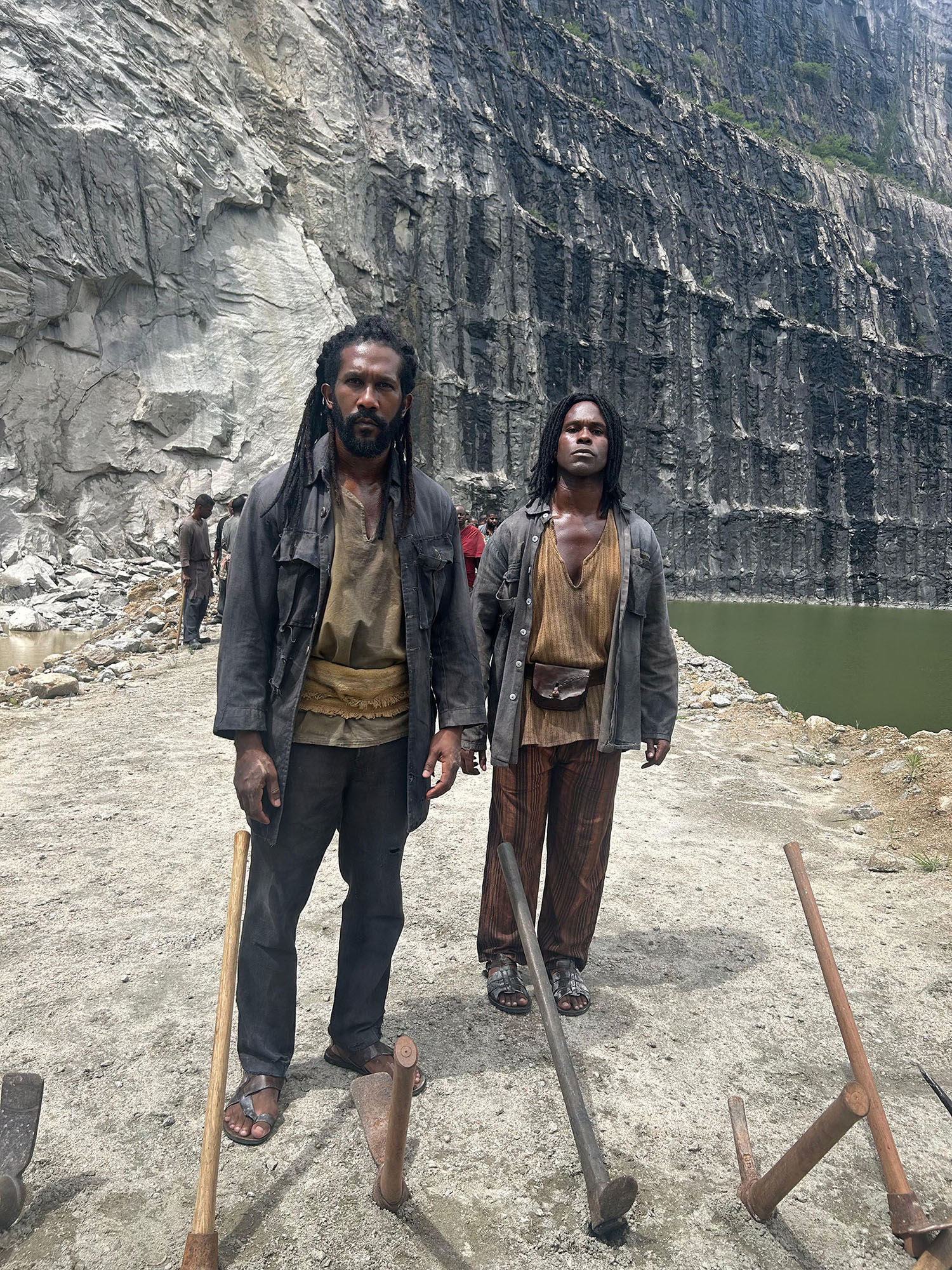 André Luiz Miranda e Paulo Guidelly nos bastidores de A Nobreza do Amor. 