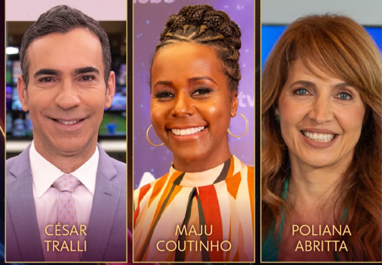 César Tralli, Maju Coutinho e Poliana Abritta disputam Melhores do Ano 2025 na categoria Jornalismo.
