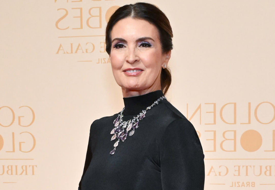 Fátima Bernardes aposta em look luxuoso no Golden Globes Brazil