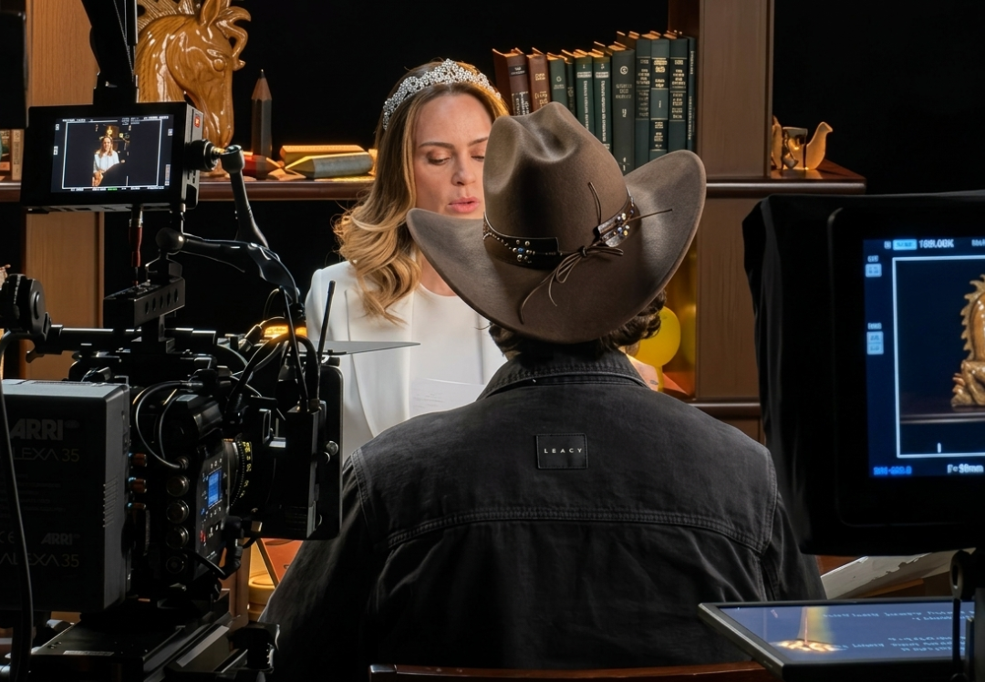 Ana Paula Renault e dublê de Alberto Cowboy em campanha.