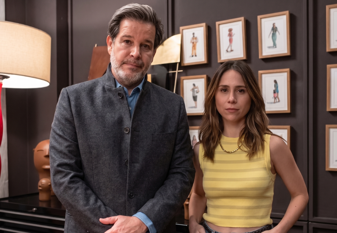 Ferette (Murilo Benício) e Lucélia (Daphne Bozaski) em “Três Graças”.