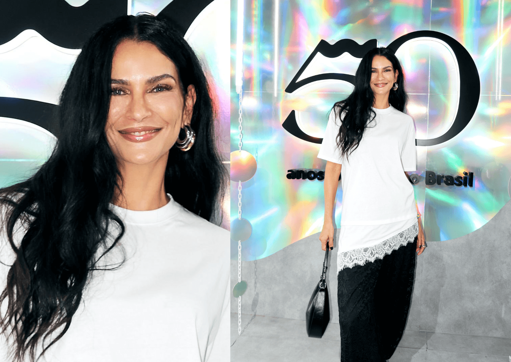 Fernanda Motta posa e mostra detalhes do seu look