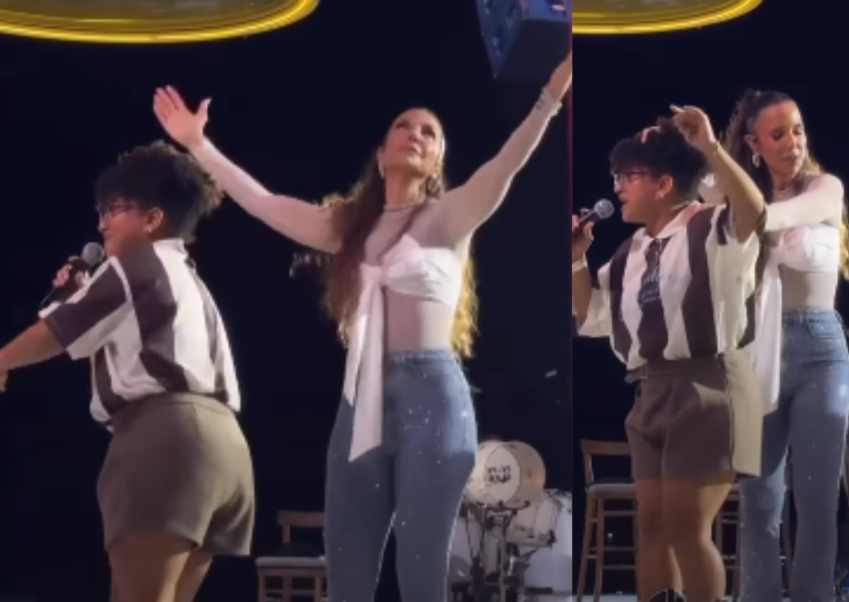 Tia Milena, ex-BBB, invade palco de Ivete Sangalo no Rio de Janeiro