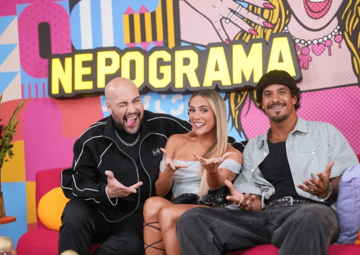 Tiago Abravanel e Diogo Novaes no Nepograma, apresentado por Luisa Perisse