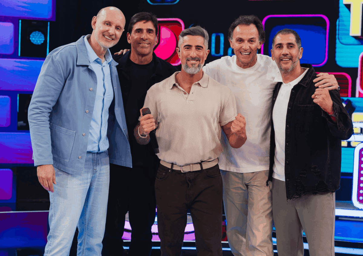 Maurício, Tande, Giovane e Carlão participam do quadro 'Tem Ou Não Tem' no Caldeirão com Mion