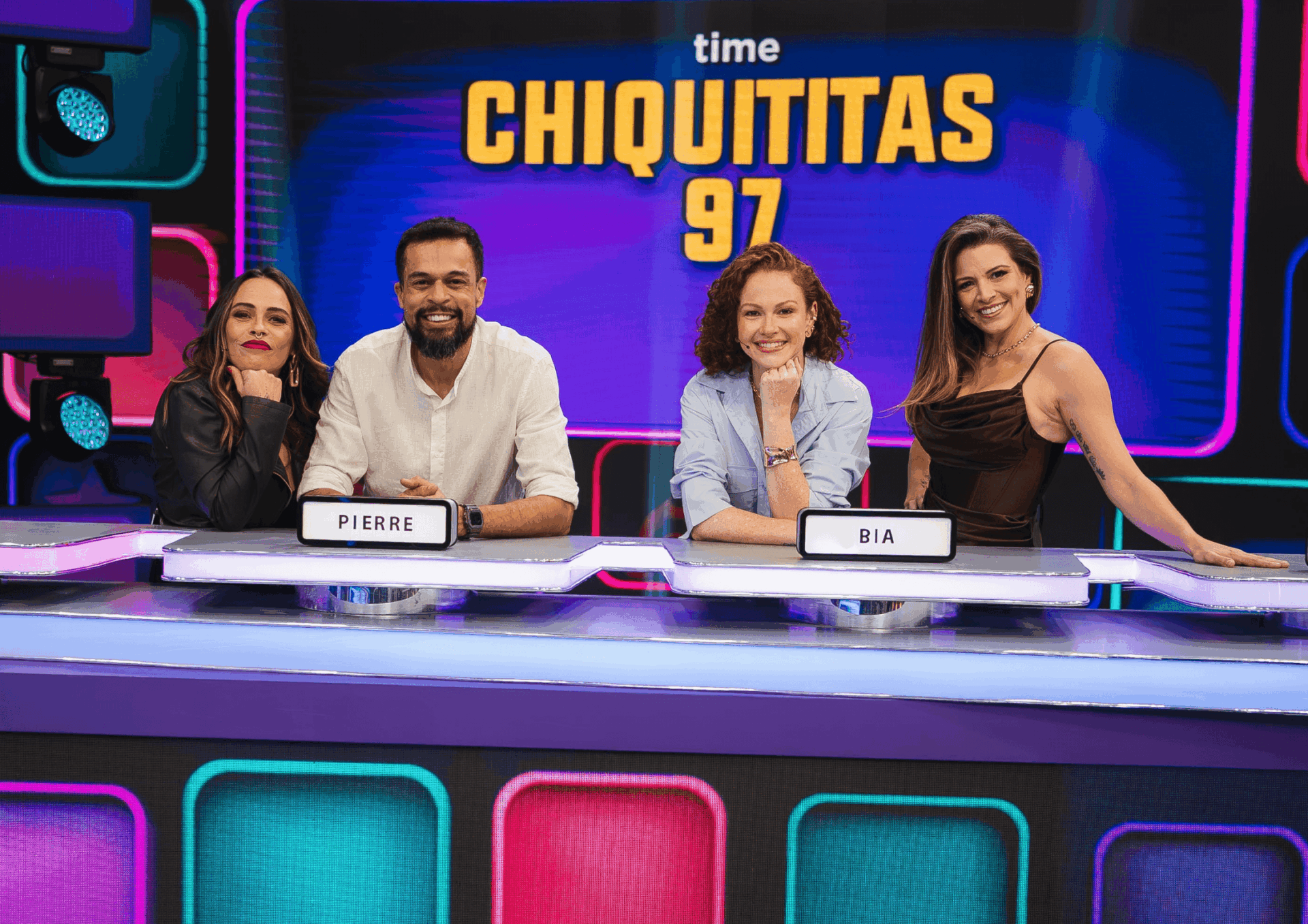 Gisele Frade, Pierre Bittencourt, Bia Botelho e Renata Del Bianco, time do Chiquititas 97