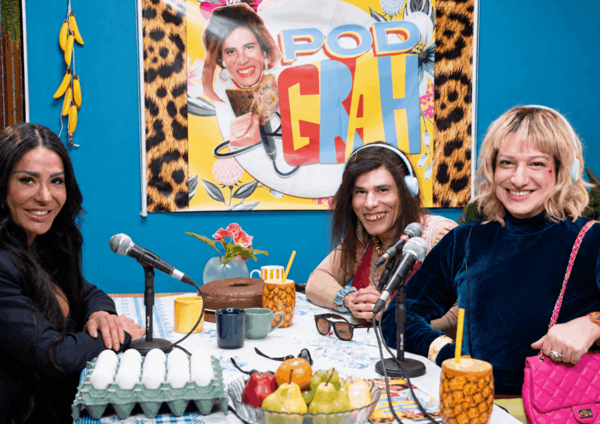 Gracyanne Barbosa, Graça (Rodrigo Sant'Anna) e Maico (Andy Gercker)