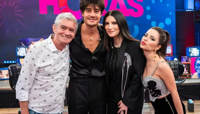 Laura Pausini é homenageada por Sandy e Tiago Iorc no 'Altas Horas'